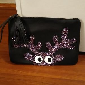 Christmas in July! Glittery reindeer clutch